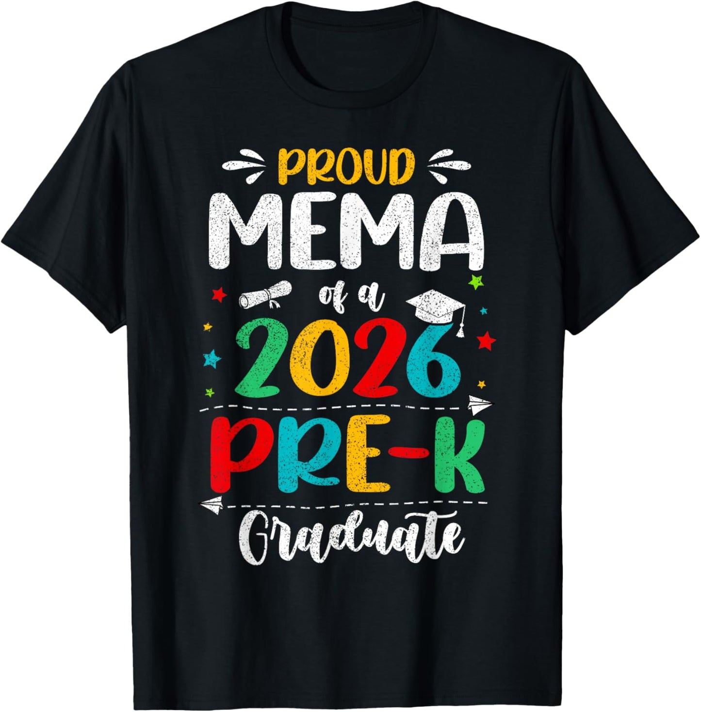 Proud Mema of A 2026 Pre K Graduate Boy Girl Kids T-Shirt - T-Shirt | Black