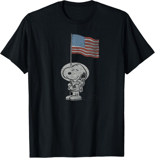 Peanuts Snoopy Astronaut T-Shirt - T-Shirt | Black