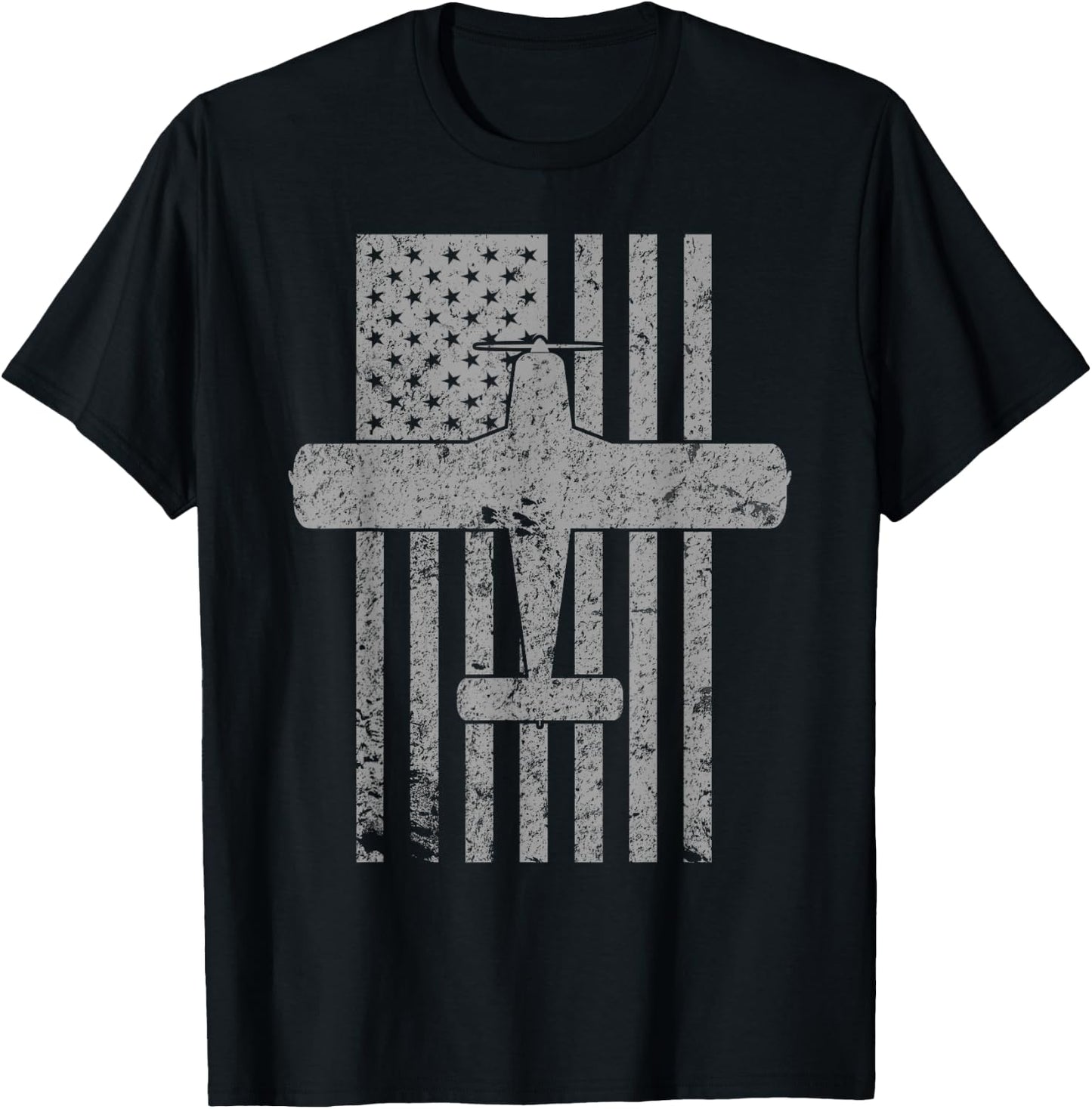 PA-28 Cherokee Pilot Vintage American Flag Kids Men T-Shirt - T-Shirt | Black