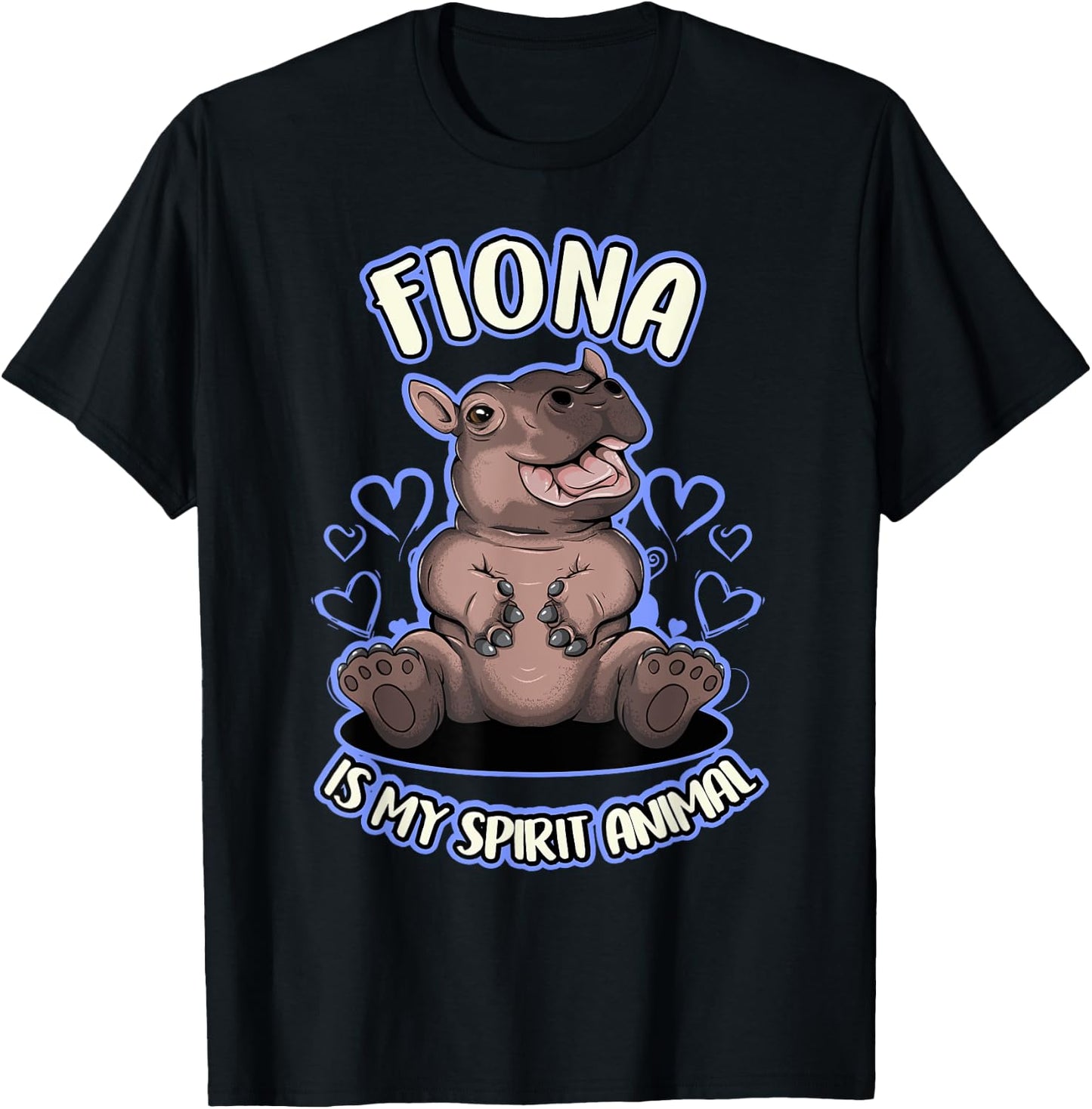 Fiona The Hippo Spirit Animal Shirt #TeamFiona Baby Hippo T-Shirt - T-Shirt | Black