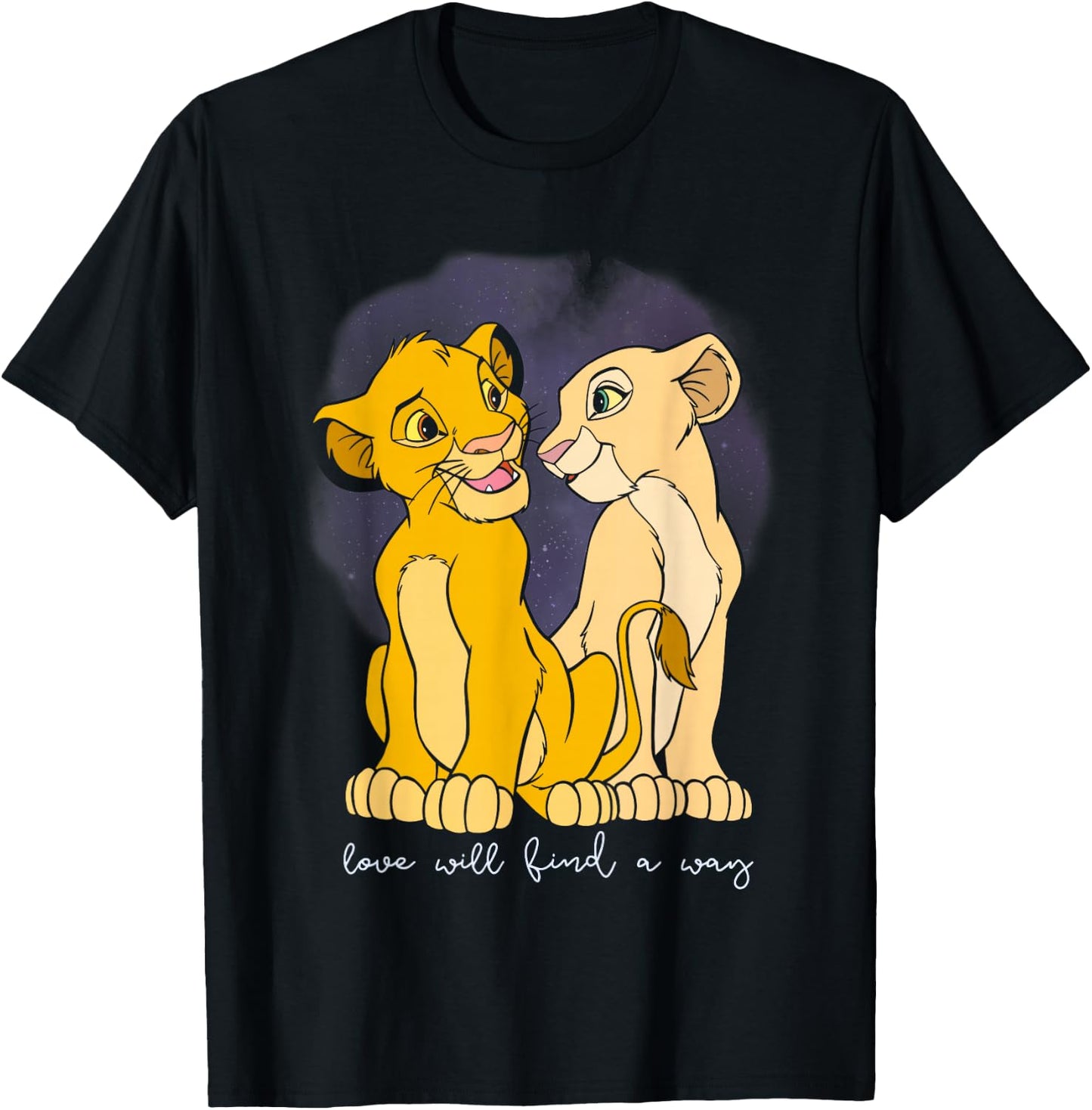 Disney The Lion King Valentine's Day Simba & Nala Vintage T-Shirt - T-Shirt | Black