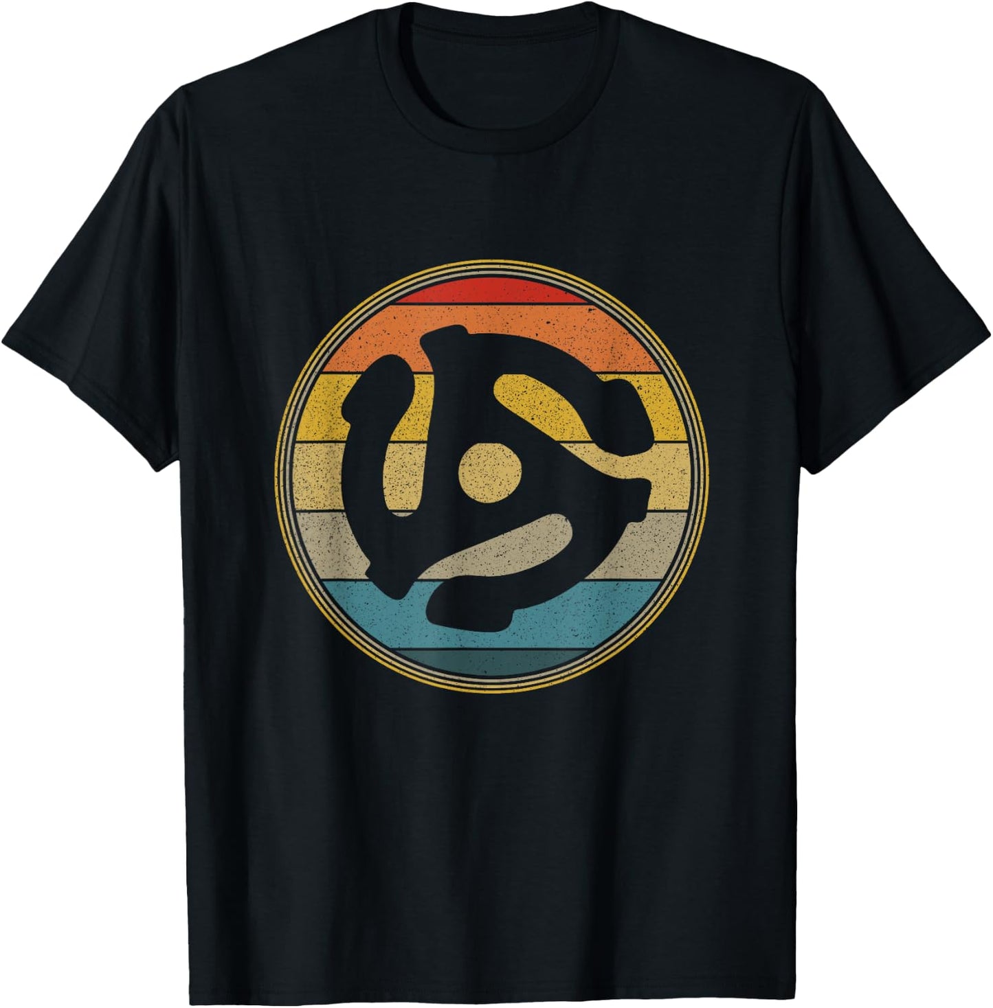 Retro Vinyl 45 RPM Record Insert Sunset T-Shirt - T-Shirt | Black