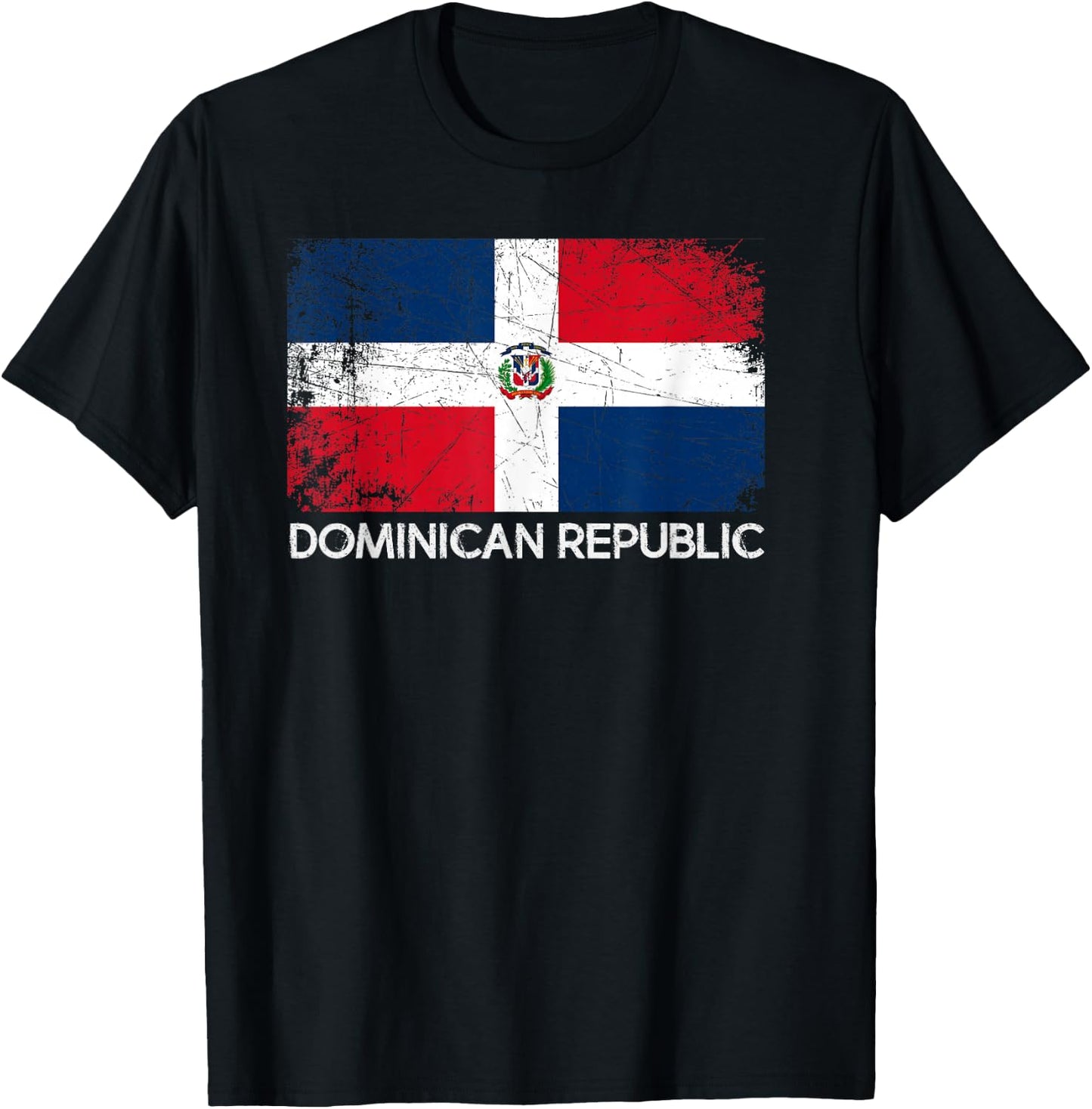 Dominican Flag | Vintage Made in Dominican Republic Small T-Shirt - T-Shirt | Black