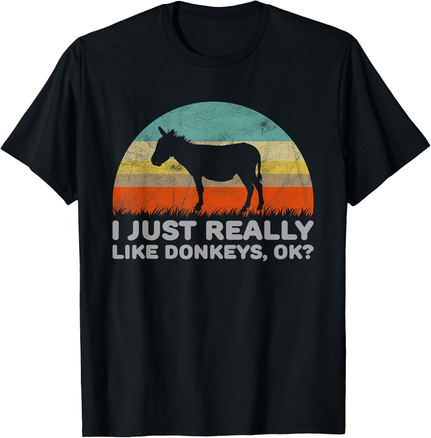 Funny I Just Really Like Donkeys OK T-Shirt - T-Shirt | Black