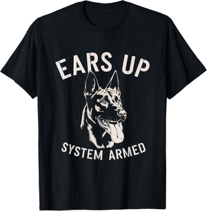 Ears Up System Armed Dog Military Pet Protection Men Women T-Shirt - T-Shirt | Black