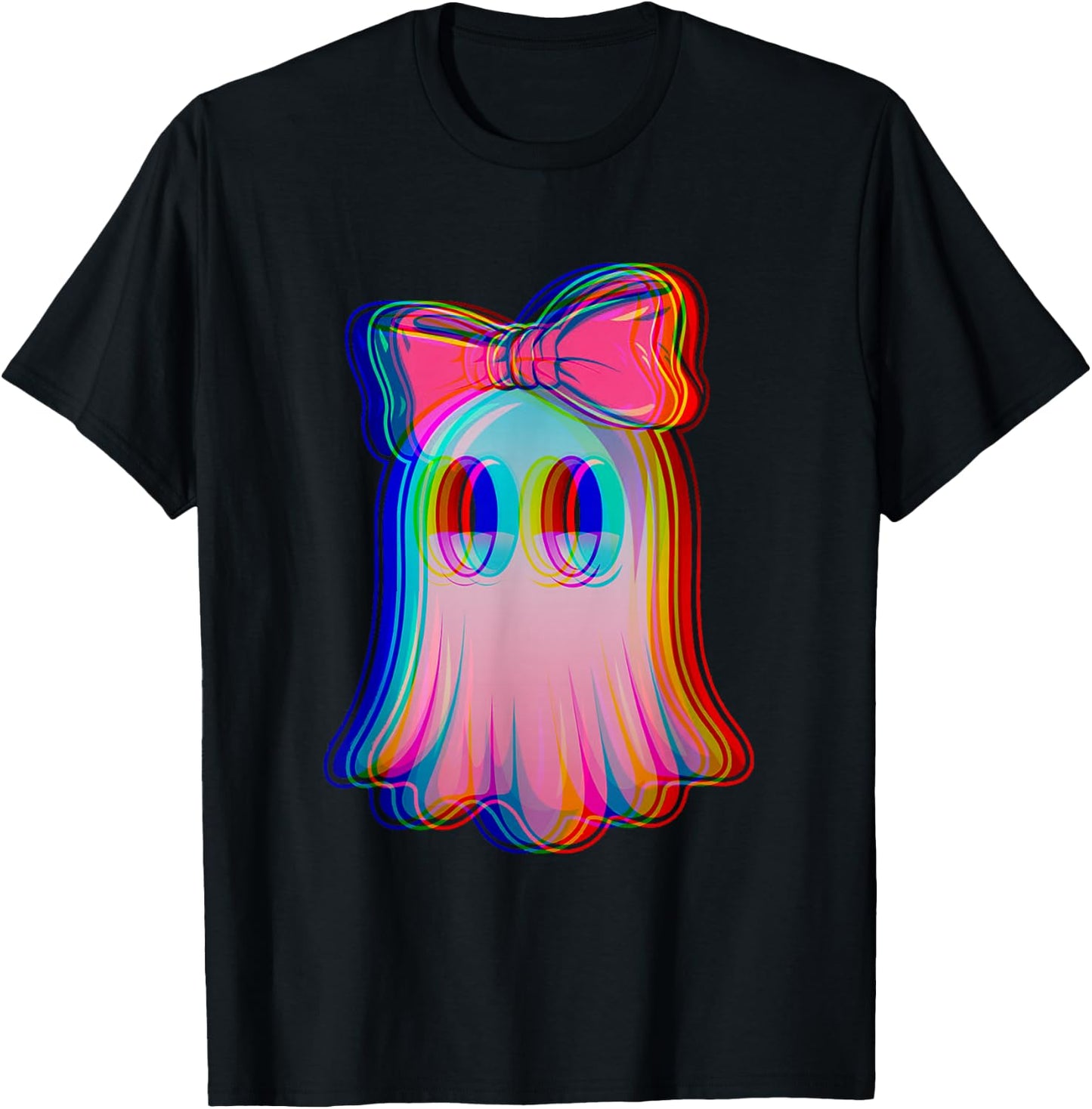 Funny Ghost Trippy Vaporwave Halloween Techno Rave Party T-Shirt - T-Shirt | Black