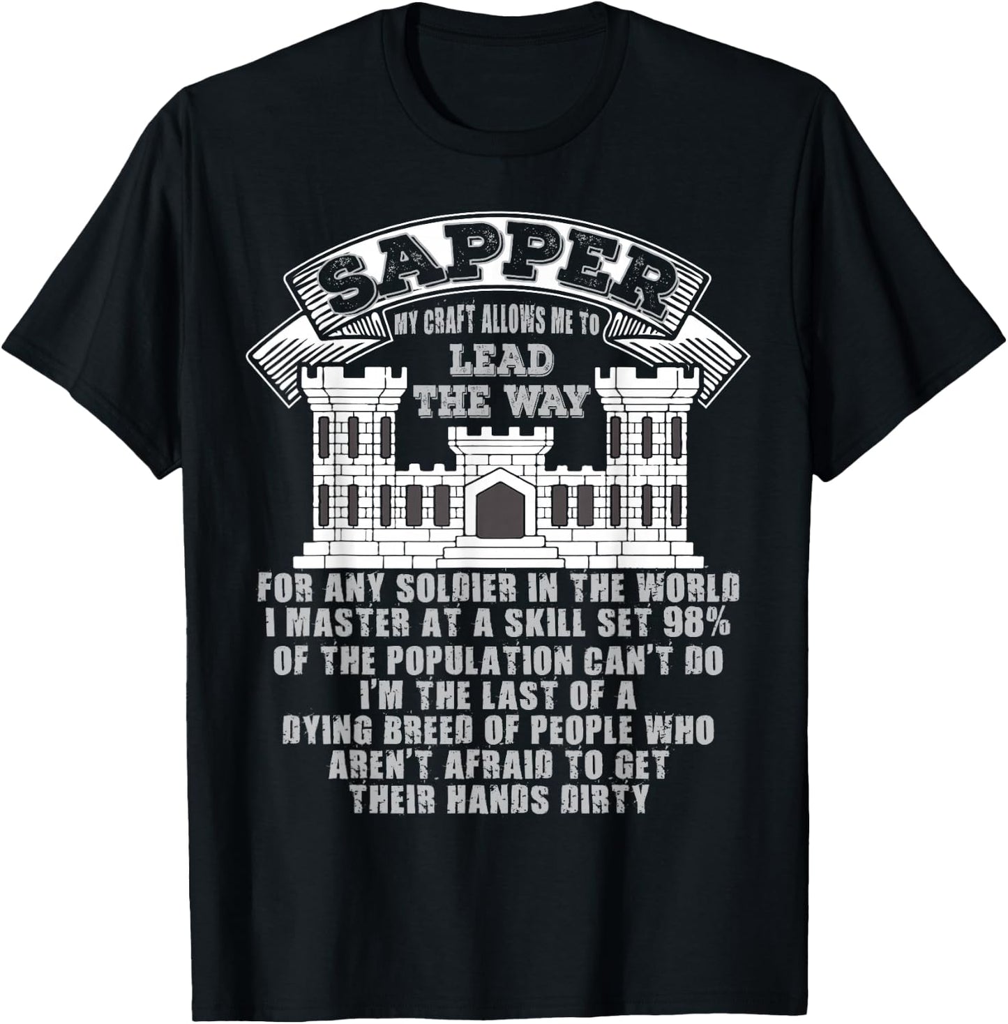 Combat Engineer Shirt for Sappers T-Shirt - T-Shirt | Black