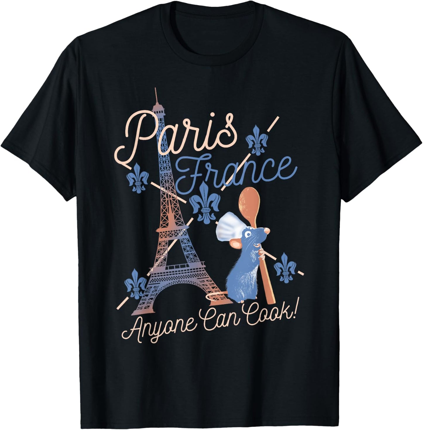 Disney Pixar Ratatouille Remy Paris France Poster Small T-Shirt - T-Shirt | Black