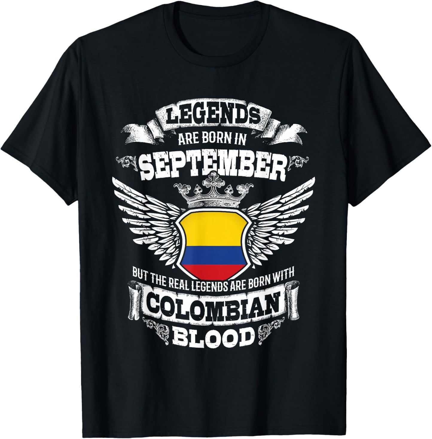 Colombia Colombian Flag Colombians Birthday September Gift T-Shirt - T-Shirt | Black