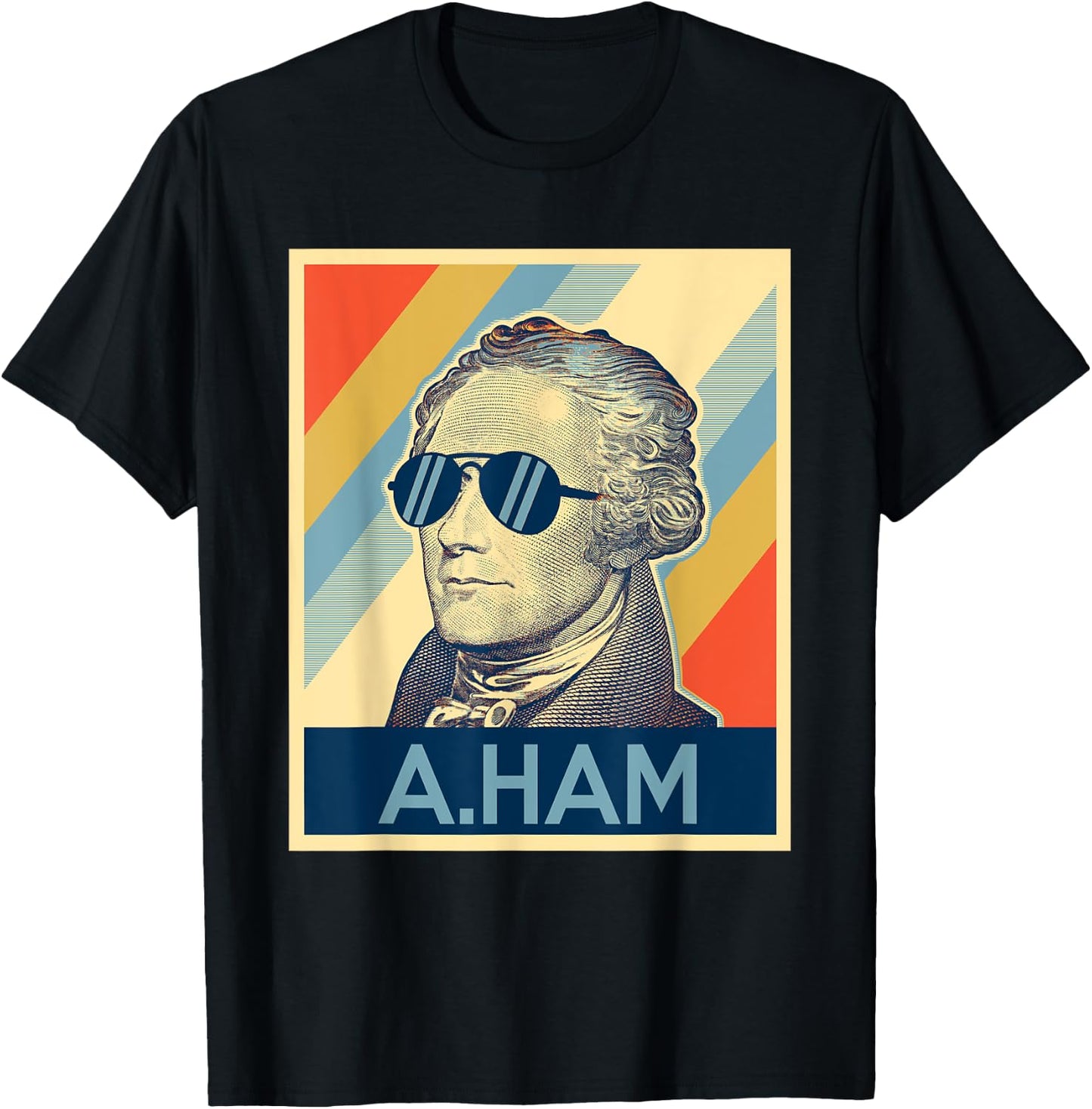 Hamilton wearing sunglasses T-Shirt - T-Shirt | Black