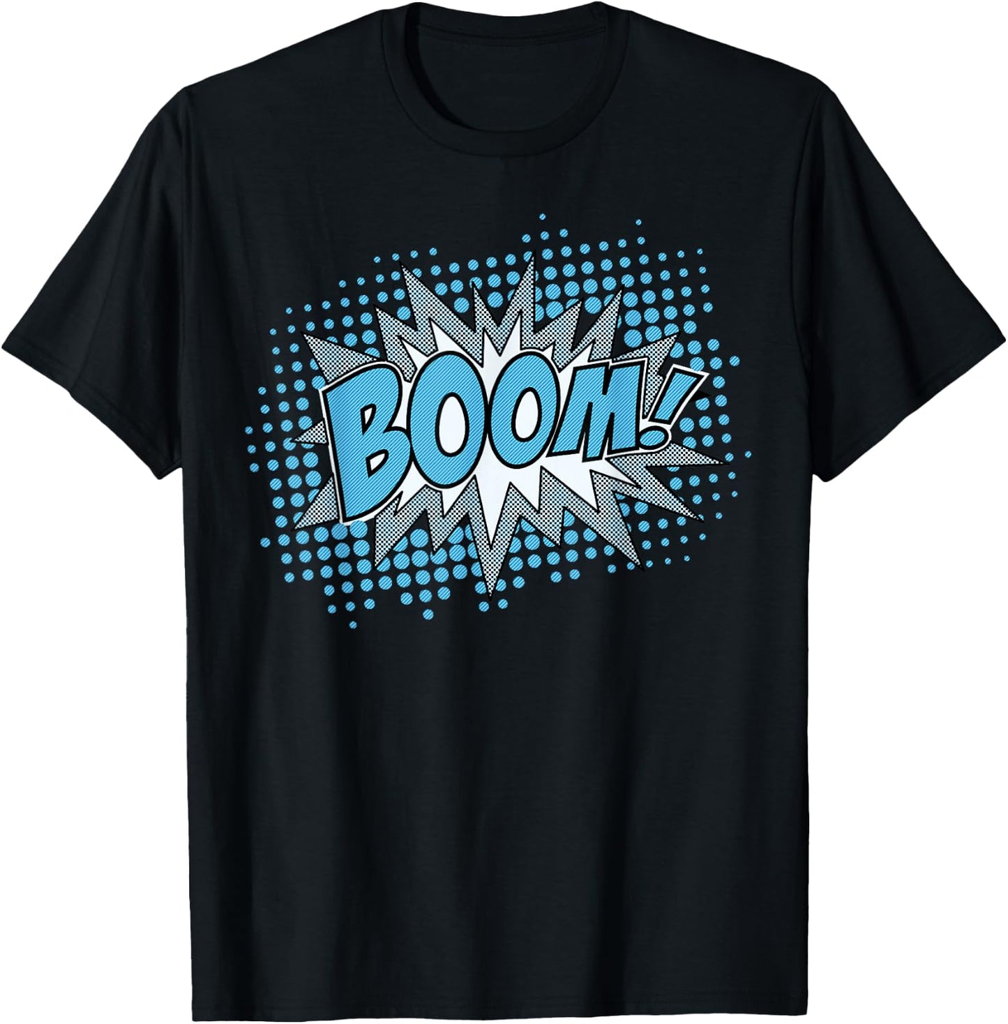 Comic Boom Bang Pow Kaboom Explosion Speech Bubble Vintage T-Shirt - T-Shirt | Black