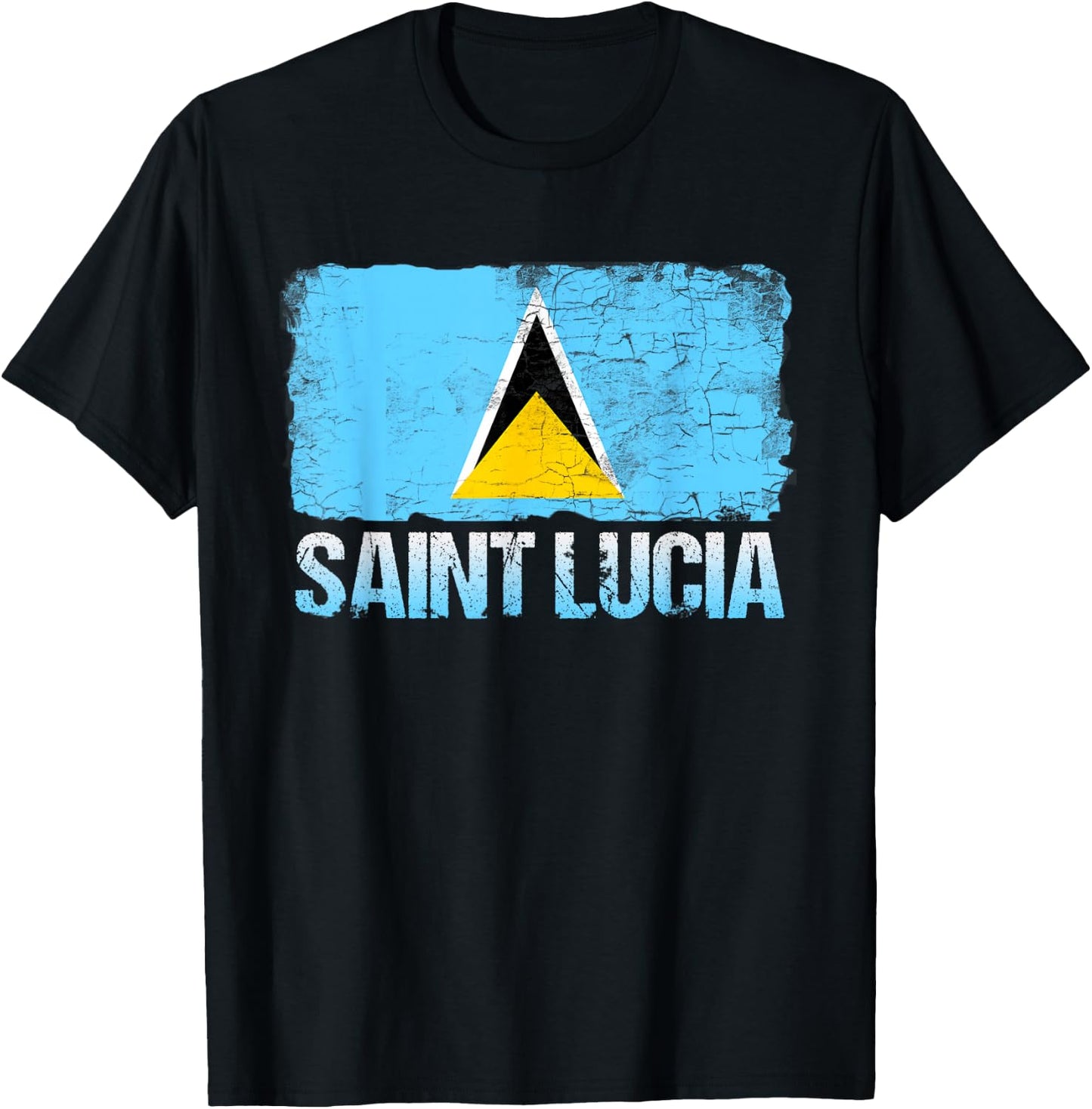 Saint Lucia Flag -Saint Lucian Flag Gift T-Shirt - T-Shirt | Black