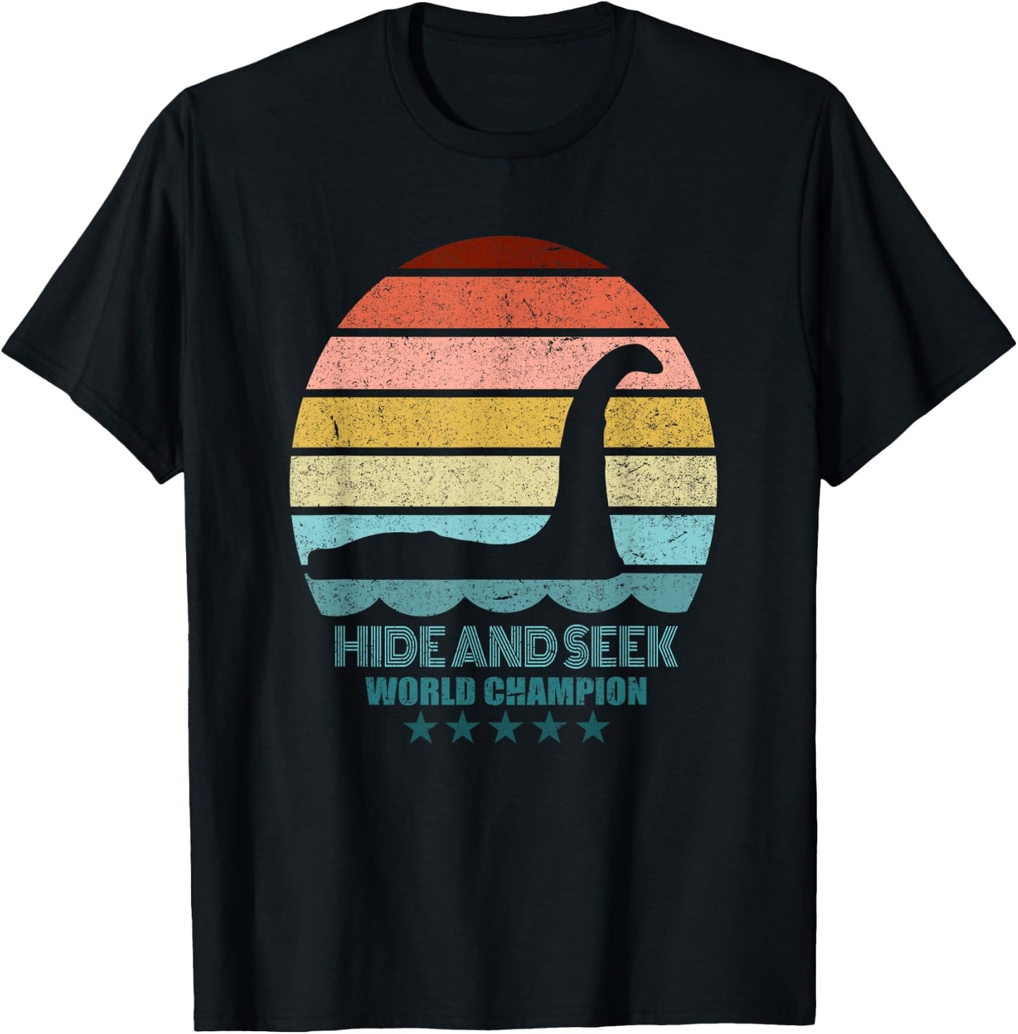 Nessie Hide And Seek Shirt - Lochness Monster T-Shirt - T-Shirt | Black