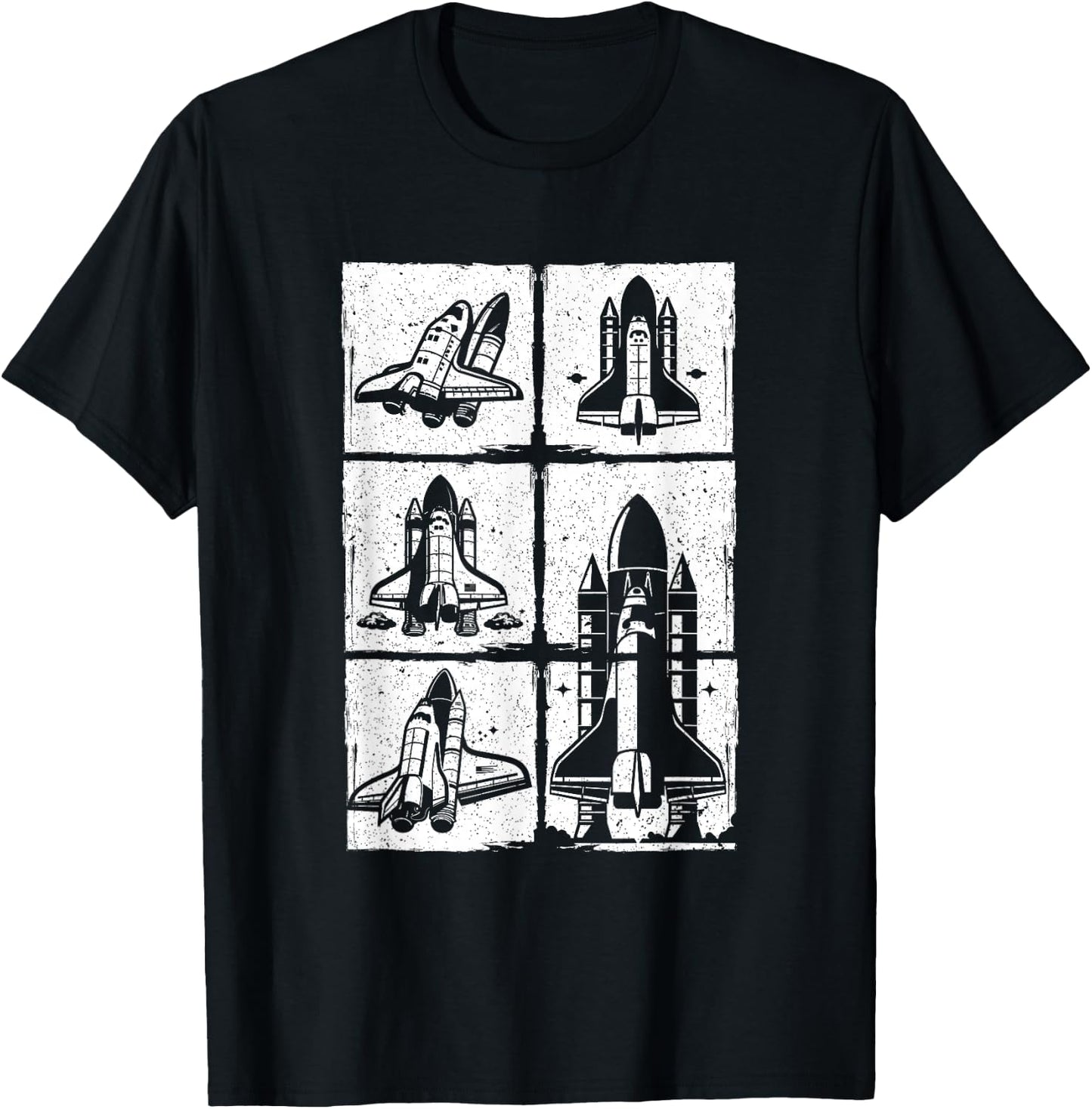 Vintage Retro Space Shuttle T-Shirt - T-Shirt | Black