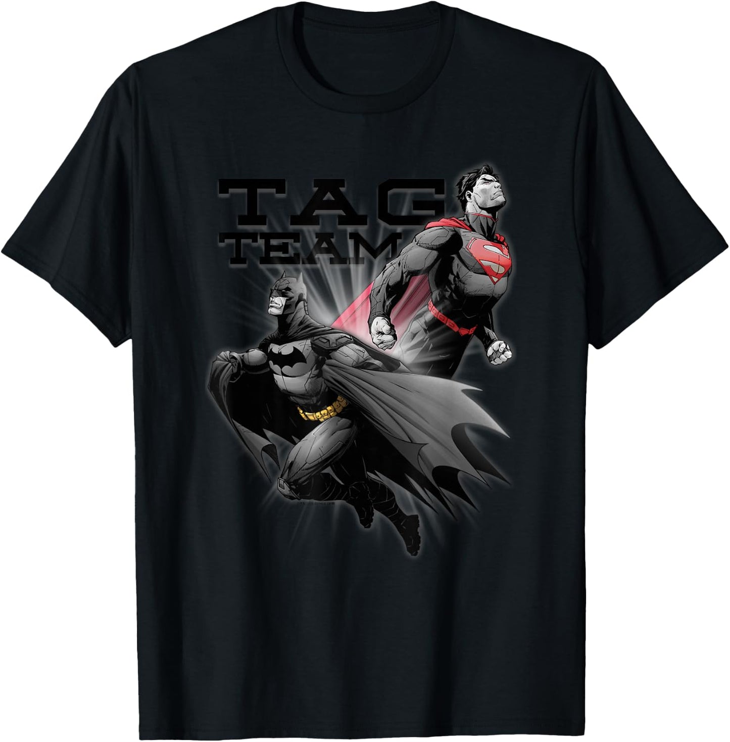 Justice League Batman & Superman Tag Team T Shirt T-Shirt - T-Shirt | Black