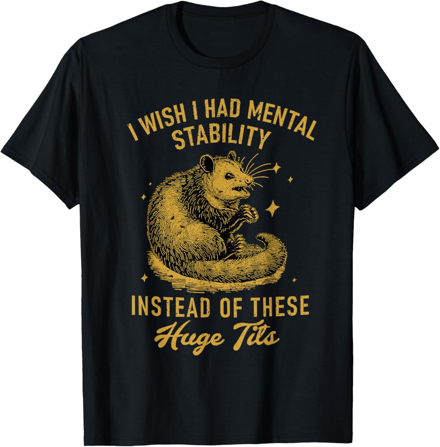 I Wish I Had Mental Stability Instead of These Huge Tits T-Shirt - T-Shirt | Black
