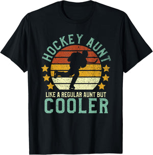 Hockey Aunt | Funny Female Ice Hockey Player & Fan Gift T-Shirt - T-Shirt | Black