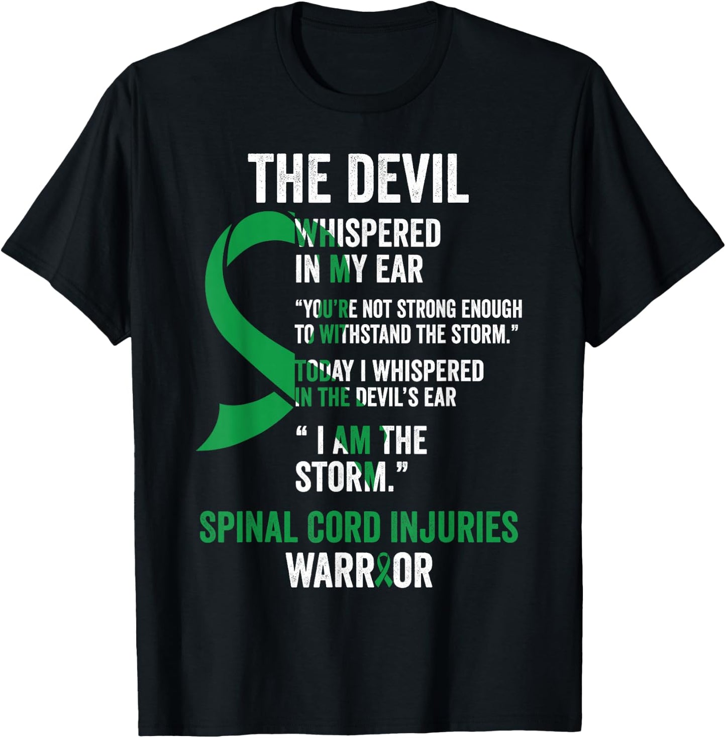 The Devil- Spinal Cord Injuries Awareness Support Ribbon T-Shirt - T-Shirt | Black
