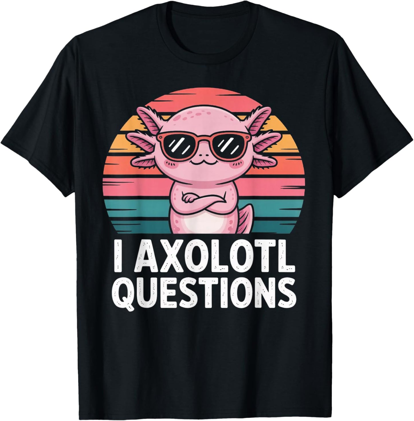 Cute Axolotl Pun Retro Vintage T-Shirt - T-Shirt | Black