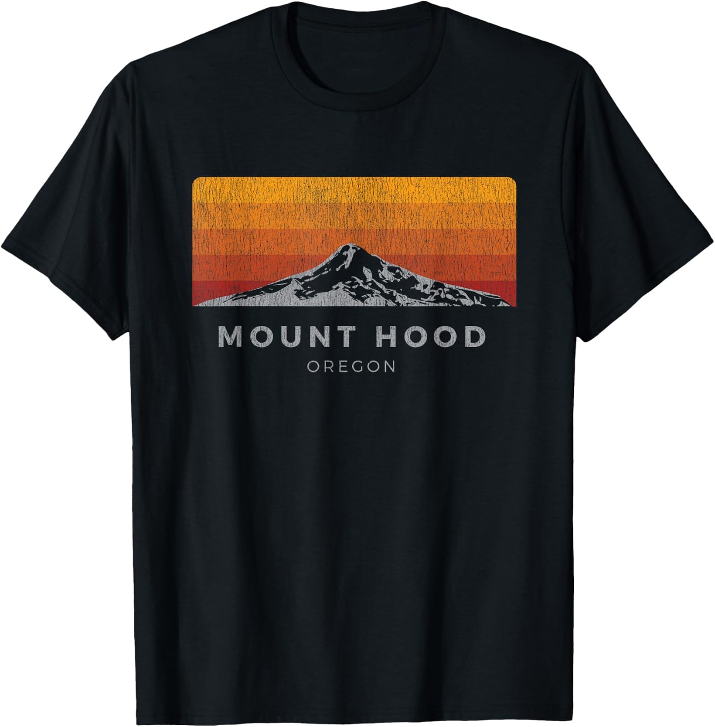 Distressed Mt Hood Oregon Sunrise Shirt T-Shirt - T-Shirt | Black