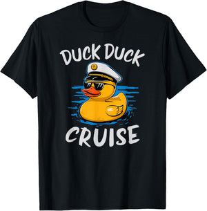 Duck Duck Cruise Rubber Duck Nautical Captain Cruise Ship T-Shirt - T-Shirt | Black