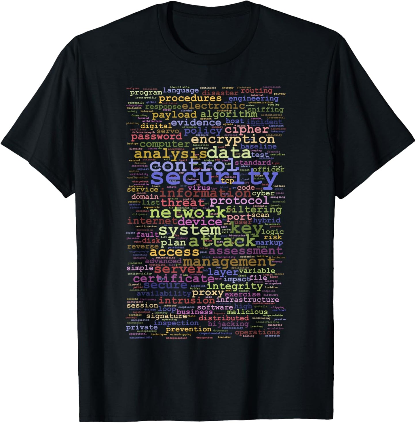 Computer and Cybersecurity Terms T-Shirt - T-Shirt | Black