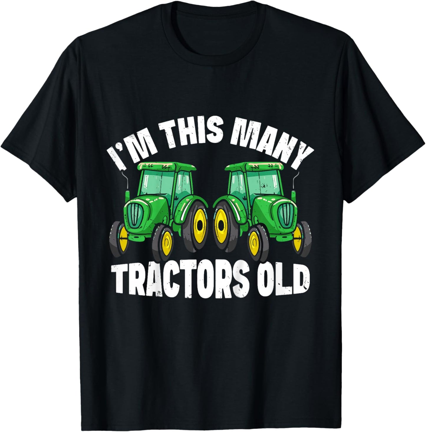 2nd Birthday Im This Many Tractors Old 2 Toddler Boys Kids T-Shirt - T-Shirt | Black