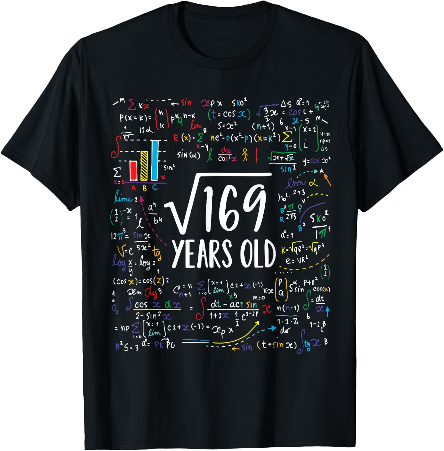 Square Root of 169 13th Birthday 13 Year Old Gifts Math Bday T-Shirt - T-Shirt | Black