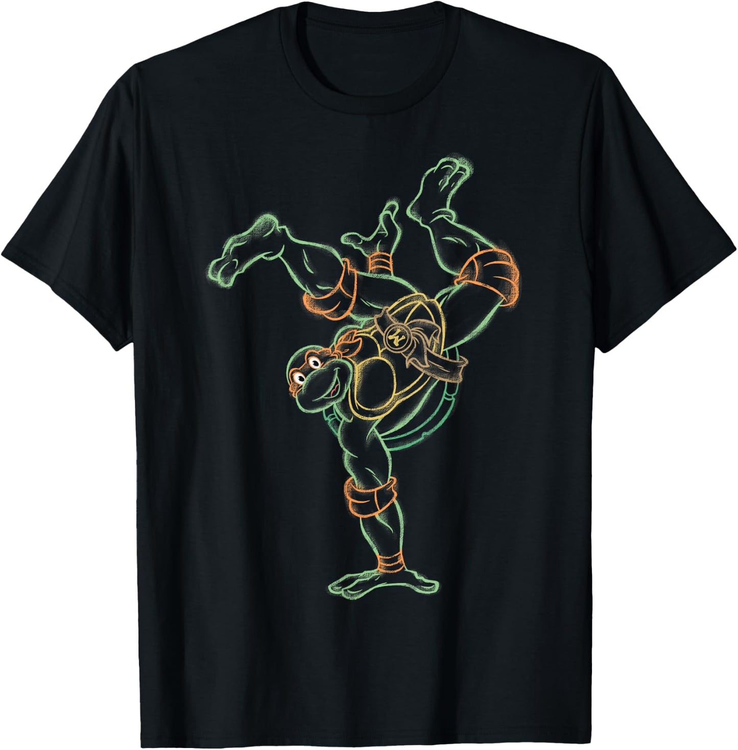 Teenage Mutant Ninja Turtles Michelangelo Hand Stand T-Shirt - T-Shirt | Black