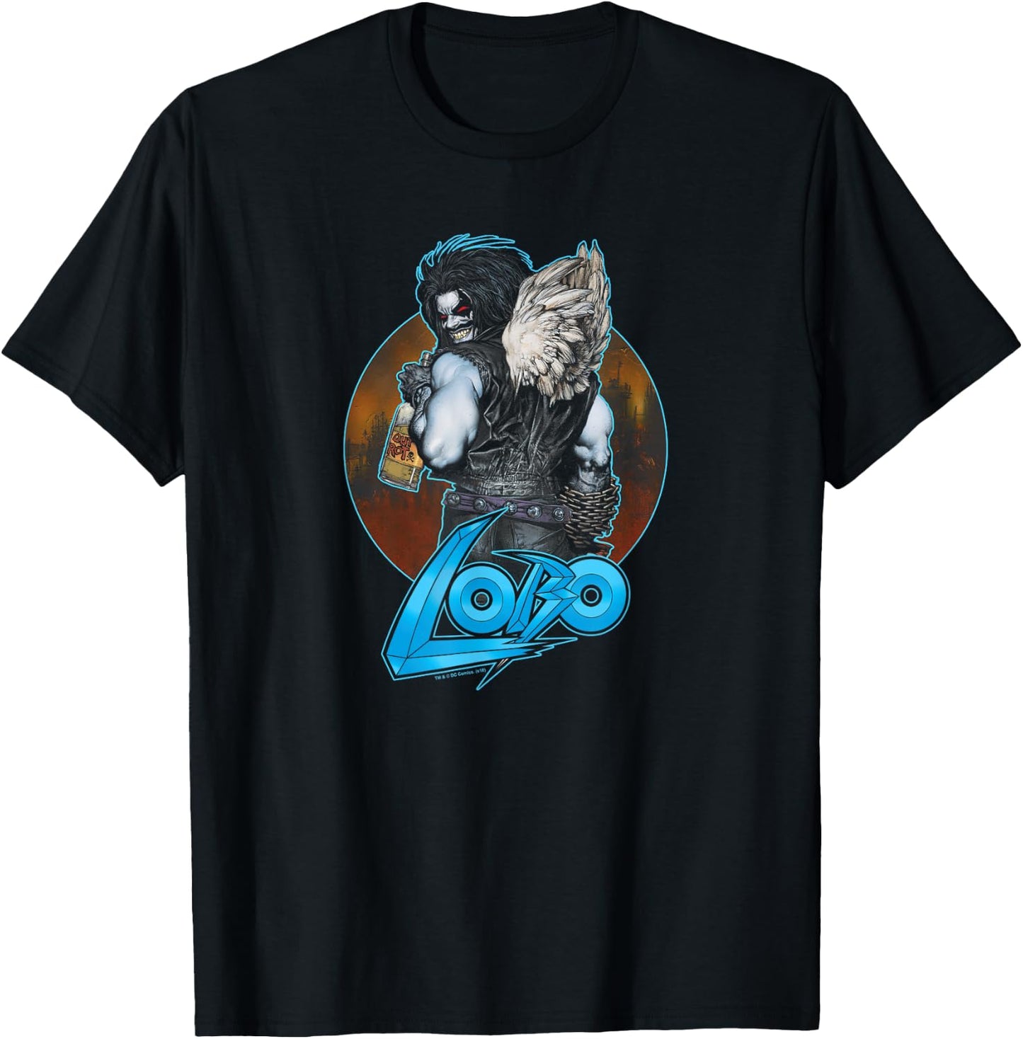 DC Comics Lobo Gut Rot -Adults T-Shirt - T-Shirt | Black