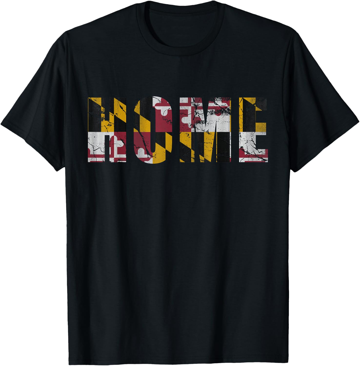 Maryland Flag Home Love Family Vintage Fade T-Shirt - T-Shirt | Black