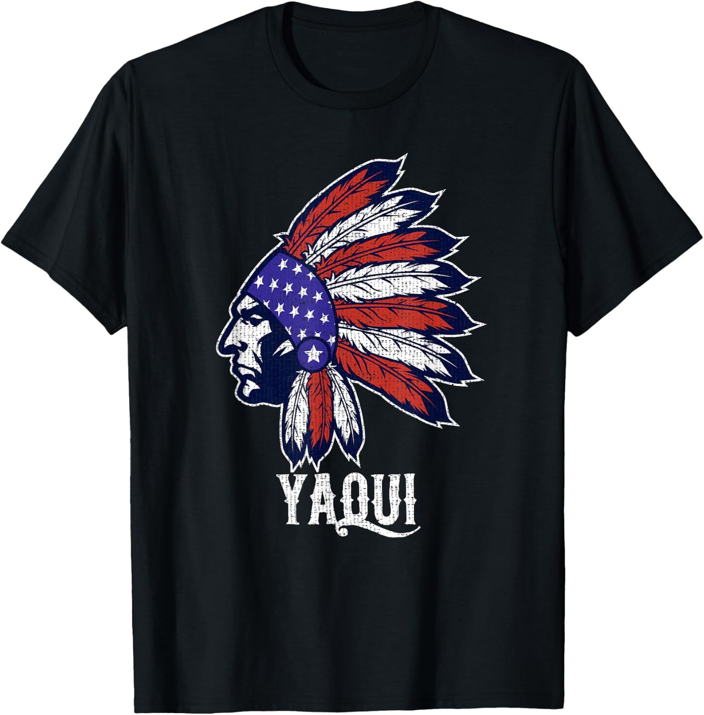 Yaqui Native American Flag Pride Headdress Men T-Shirt - T-Shirt | Black