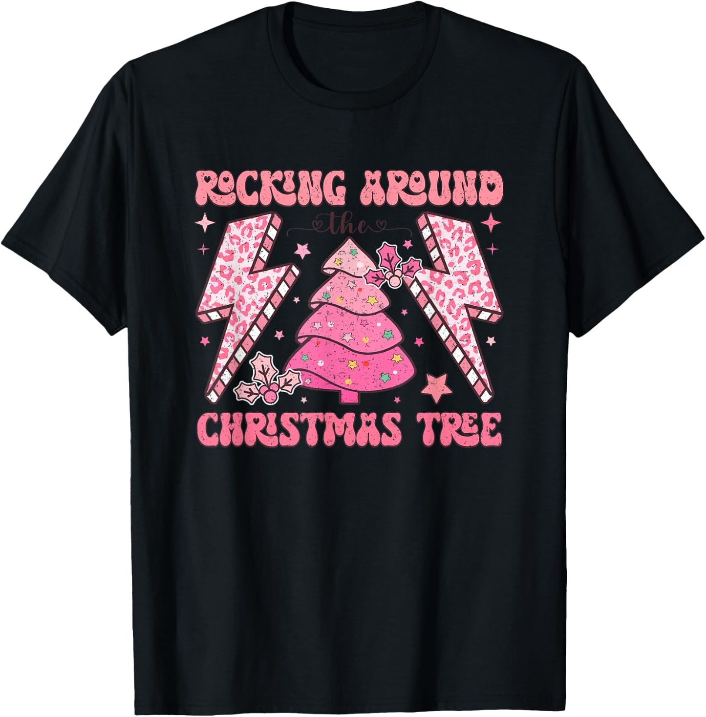 Rocking Around The Christmas Tree T-Shirt - T-Shirt | Black