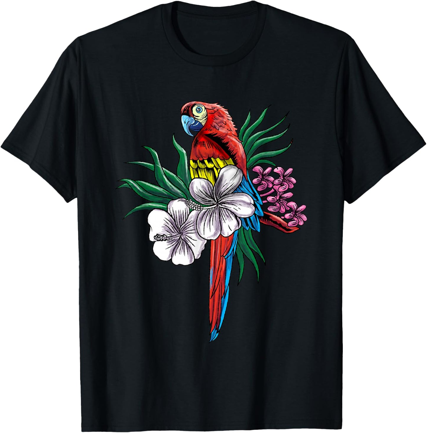 Parrot Funny Tropical Bird Cool Jungle Animal Gift T-Shirt - T-Shirt | Black