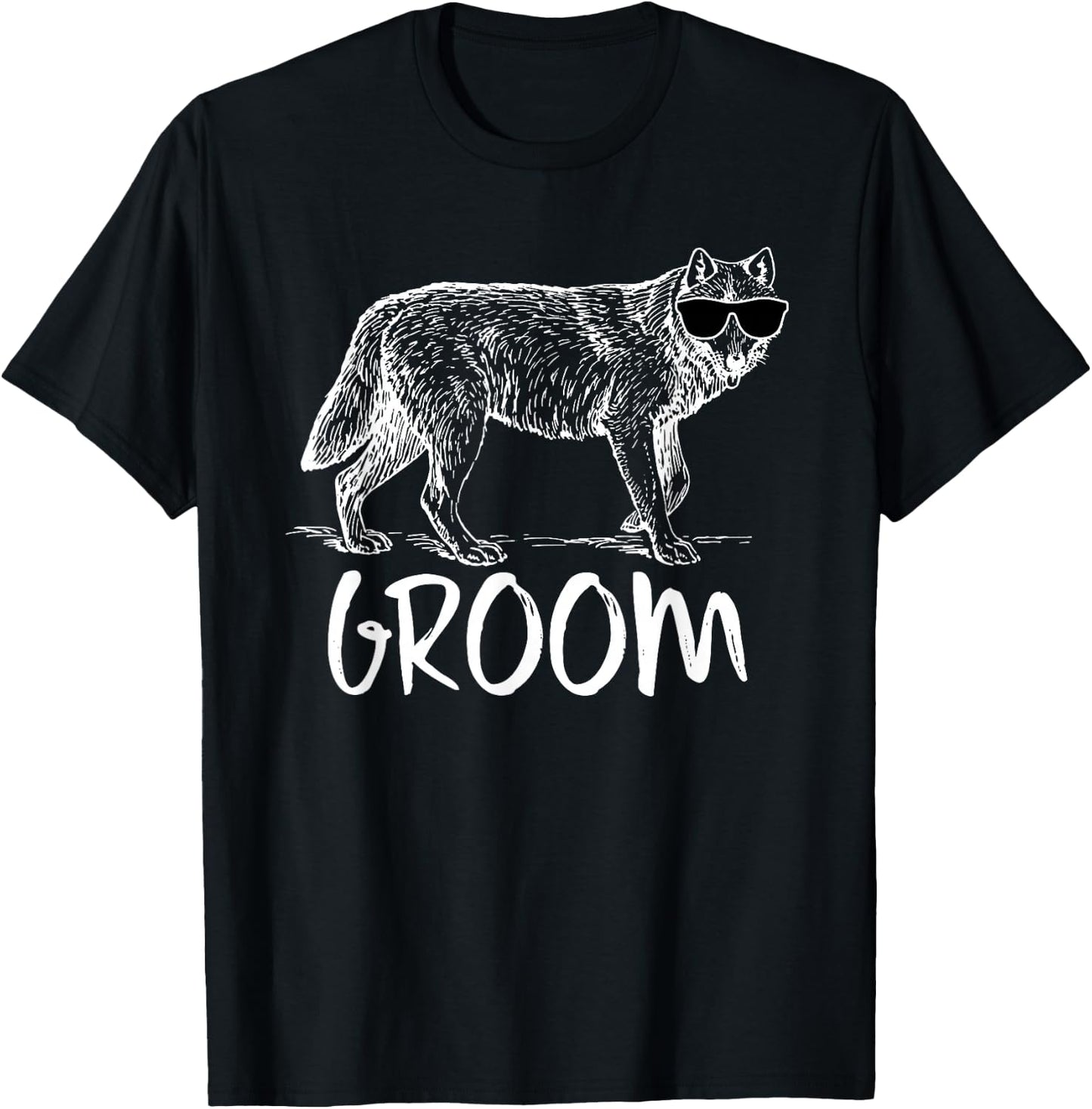 Groom / Grooms Wolfpack Bachelor Party Funny Wolf T-Shirt - T-Shirt | Black