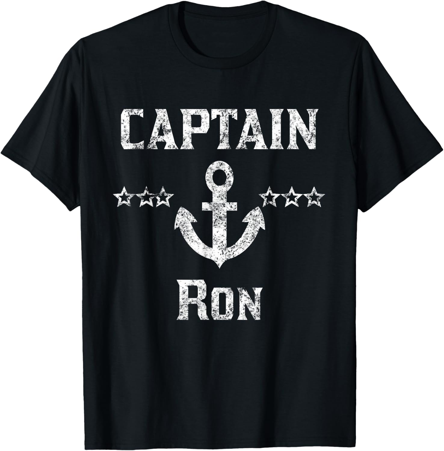 Vintage Captain Ron - Family Cruise or Lake Boating T-Shirt - T-Shirt | Black