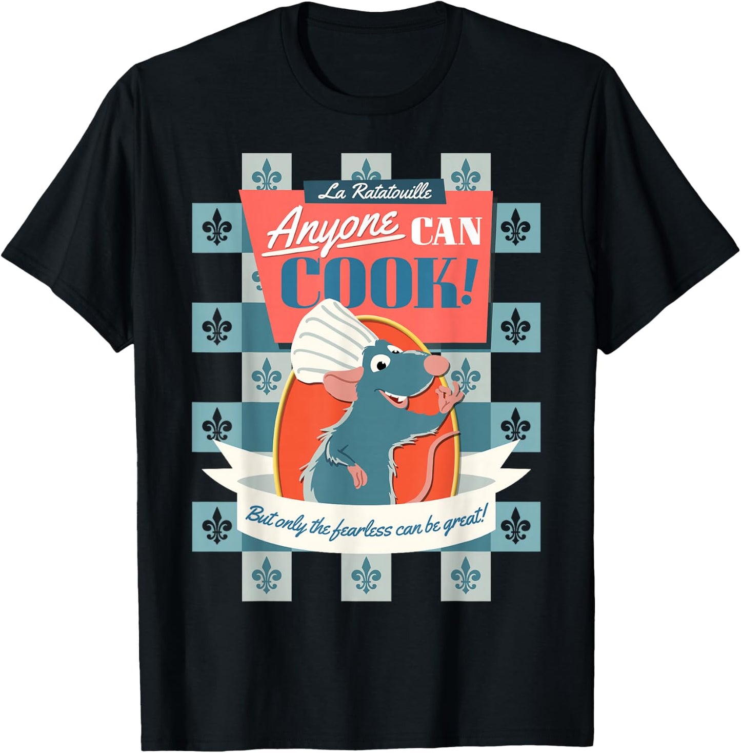 Disney Pixar Ratatouille Remy Anyone Can Cook Poster Small T-Shirt - T-Shirt | Black