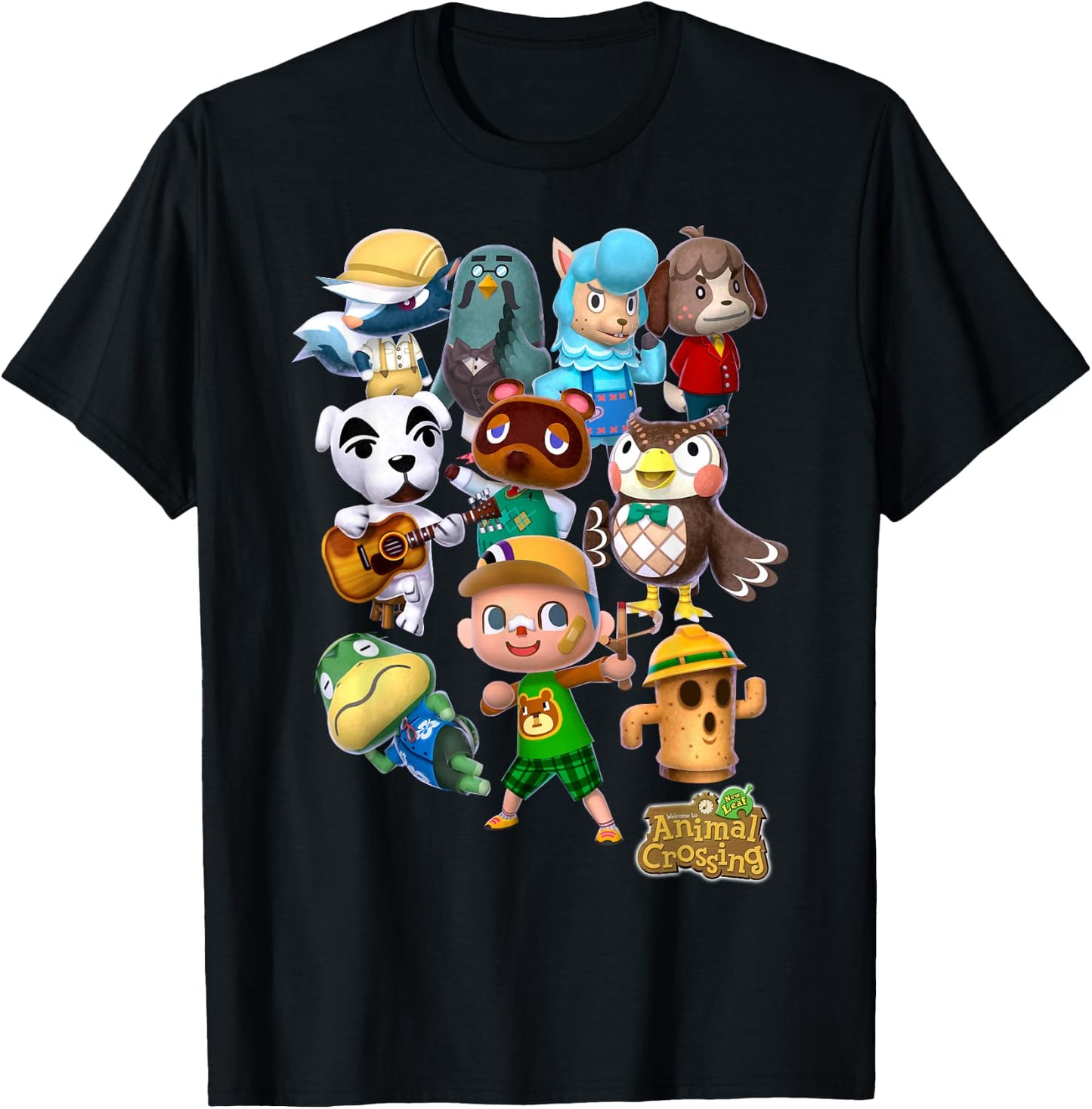 Animal Crossing New Leaf Villager Group Shot Graphic Small T-Shirt - T-Shirt | Black