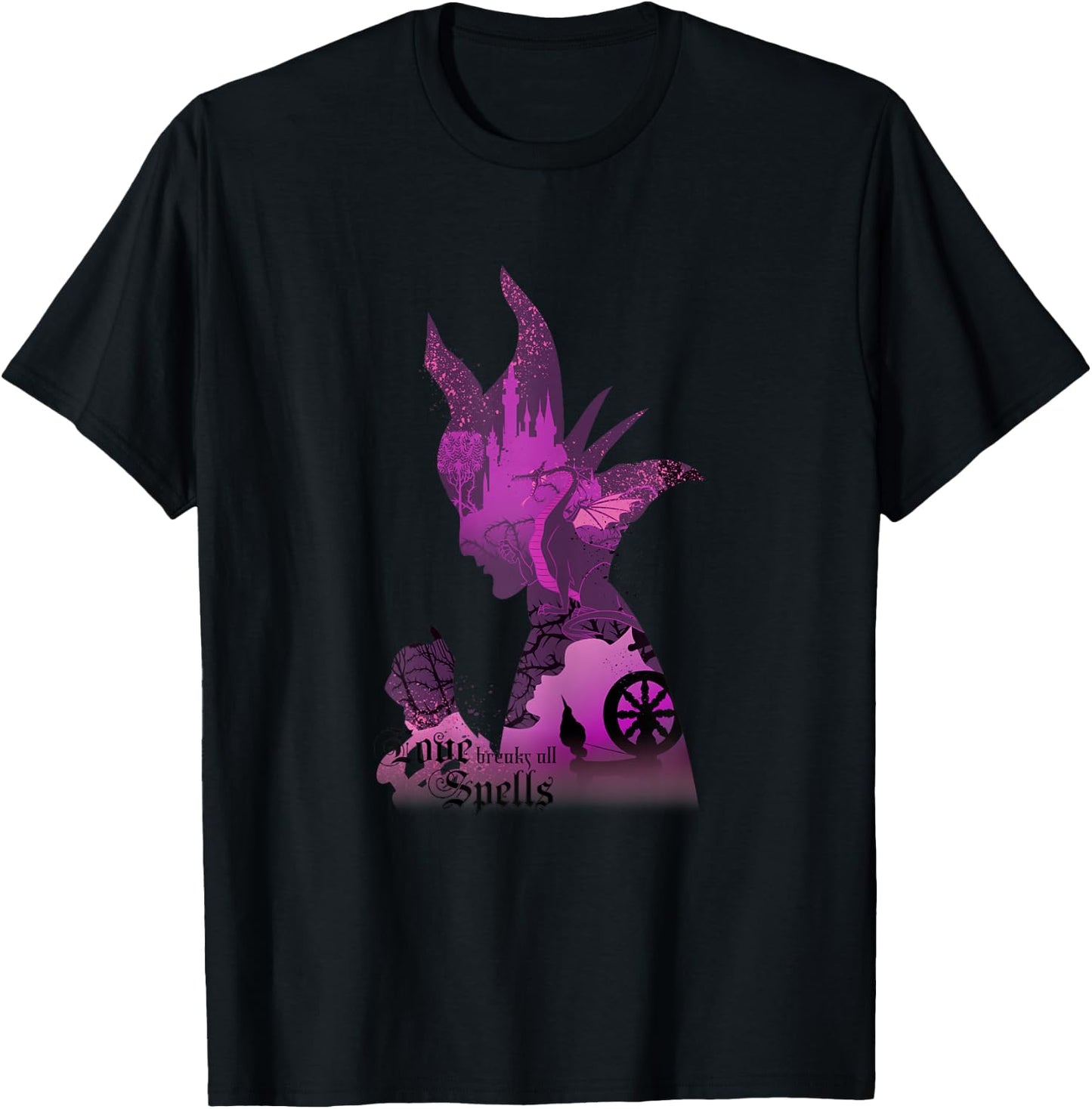 Disney Sleeping Beauty Silhouette Maleficent Graphic T-Shirt - T-Shirt | Black
