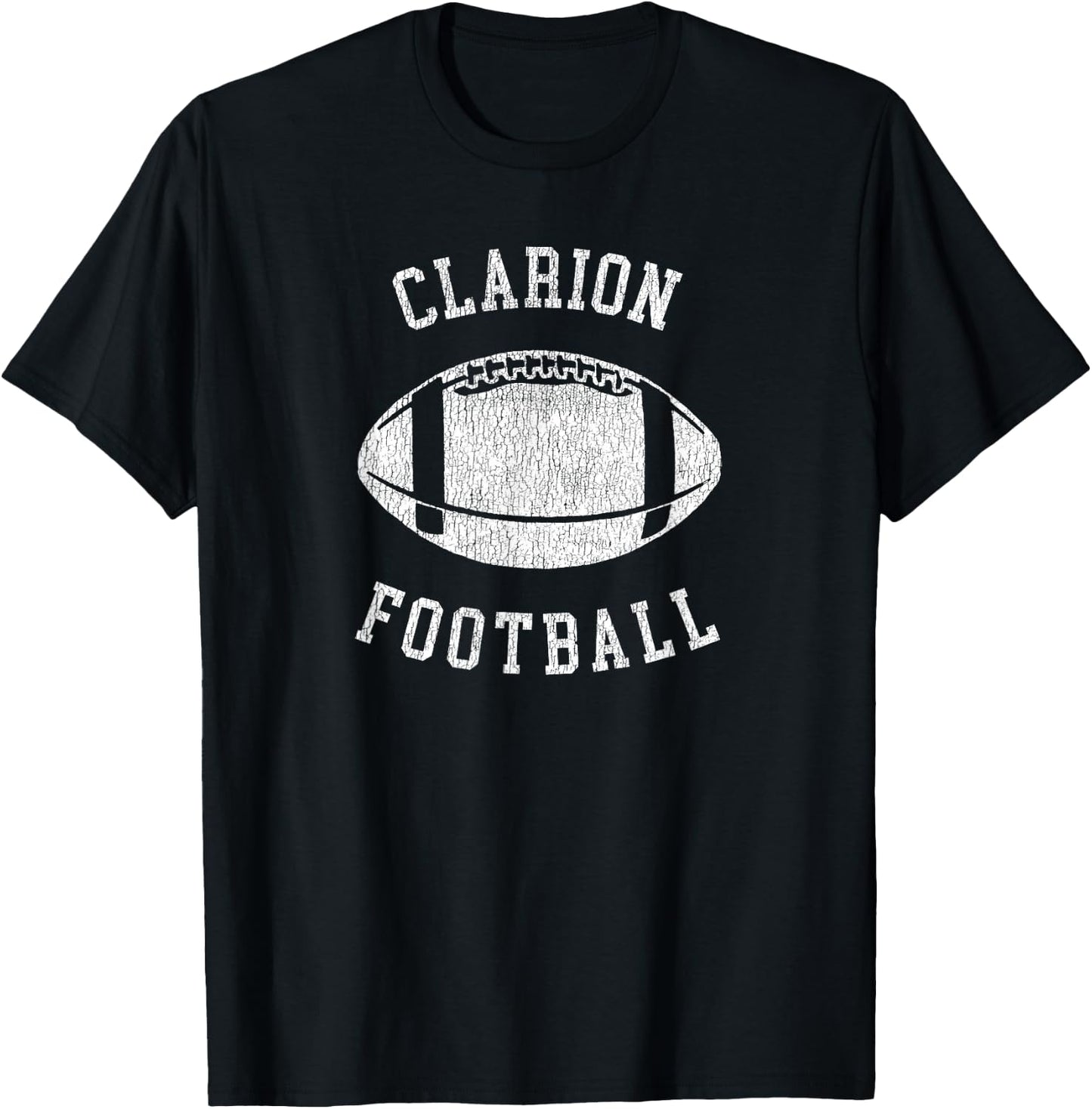 Clarion Football Distressed Vintage 80's Throwback Classic T-Shirt - T-Shirt | Black