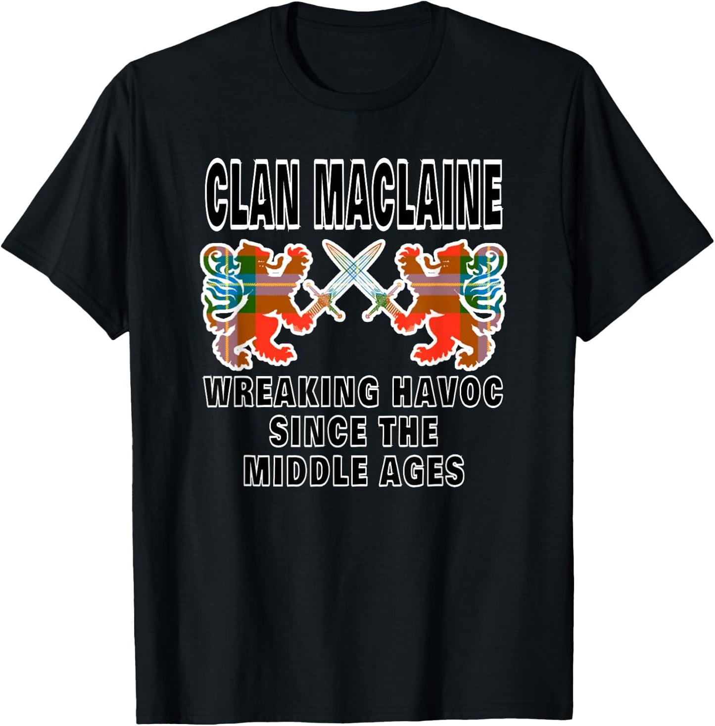 MacLaine Scottish Tartan Scotland Family Clan Name T-Shirt - T-Shirt | Black