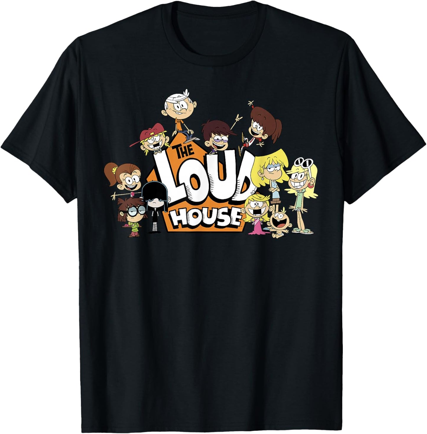 The Loud House Full Group House Logo Small T-Shirt - T-Shirt | Black