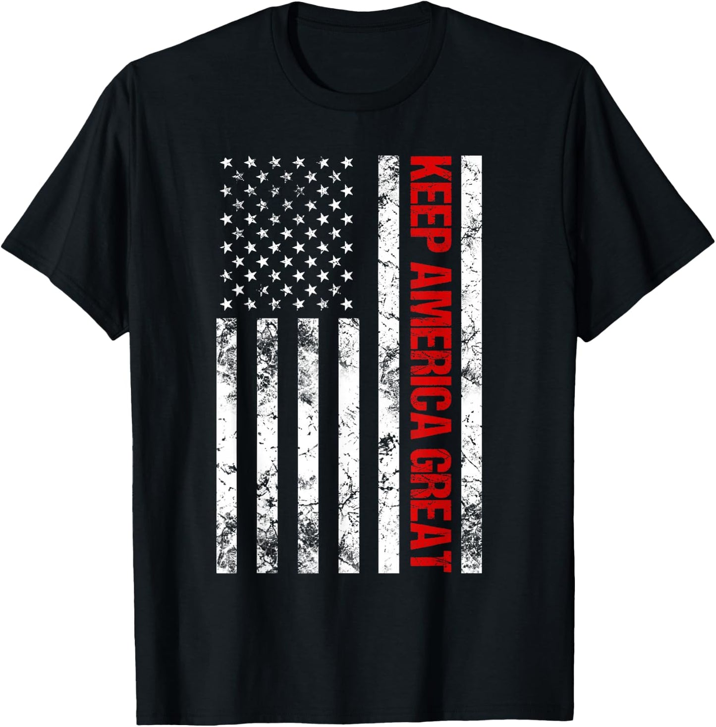 American Flag Keep America Great T-Shirt - T-Shirt | Black