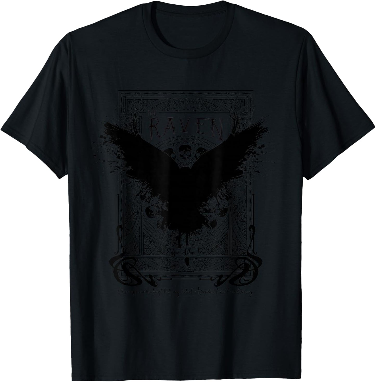 The Raven, Edgar Allan Poe, Fan Art and Gifts T-Shirt - T-Shirt | Black