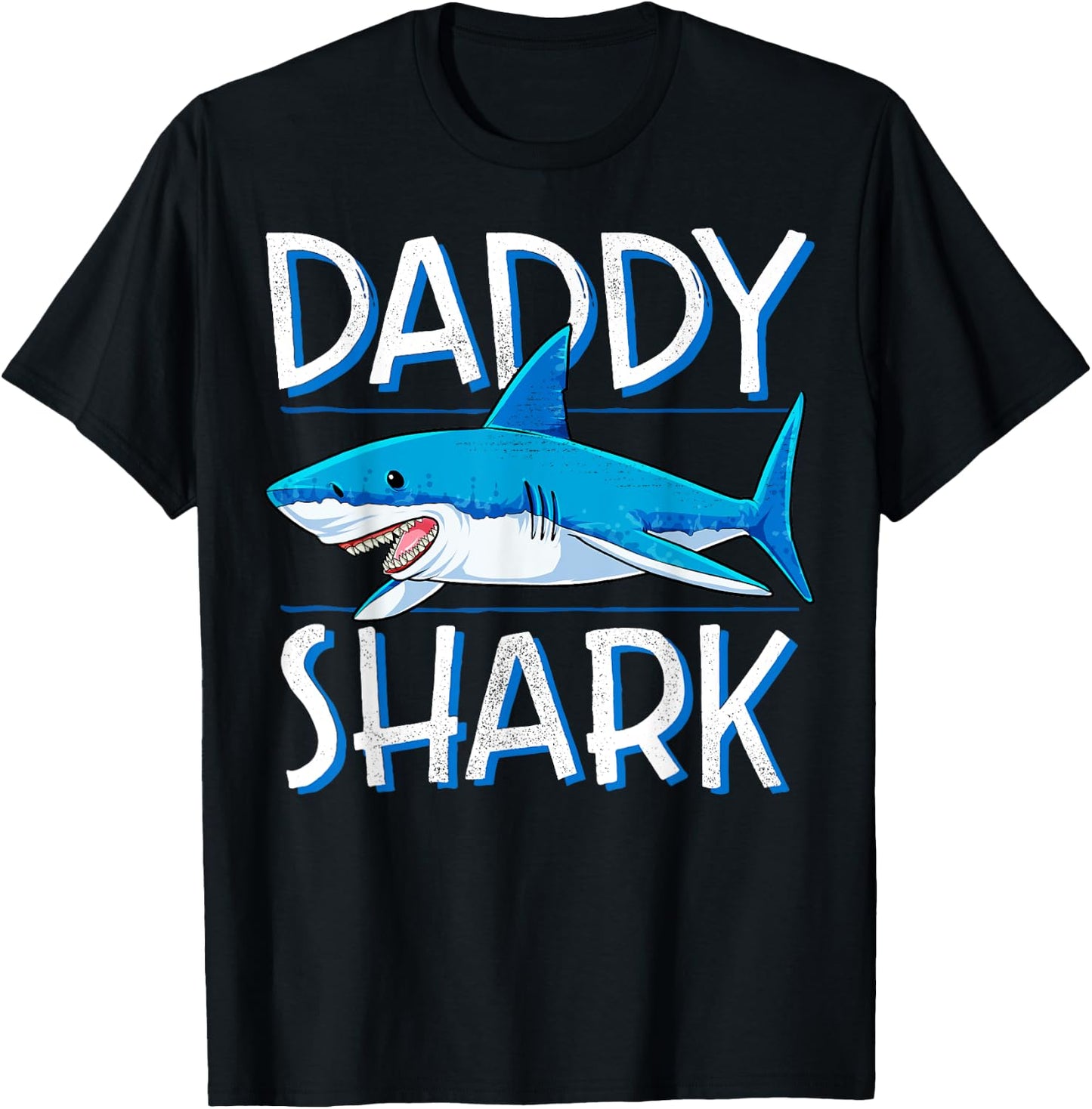 Daddy Shark T Shirt Fathers Day Gifts Family Matching Dad T-Shirt - T-Shirt | Black