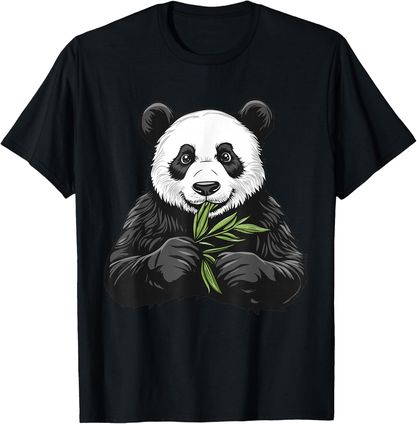 Panda bear with bamboo, Panda Bear T-Shirt - T-Shirt | Black