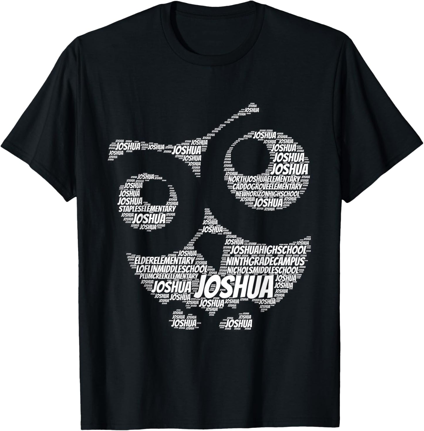 Joshua Texas Small Town School Word Shape Owl T-Shirt - T-Shirt | Black