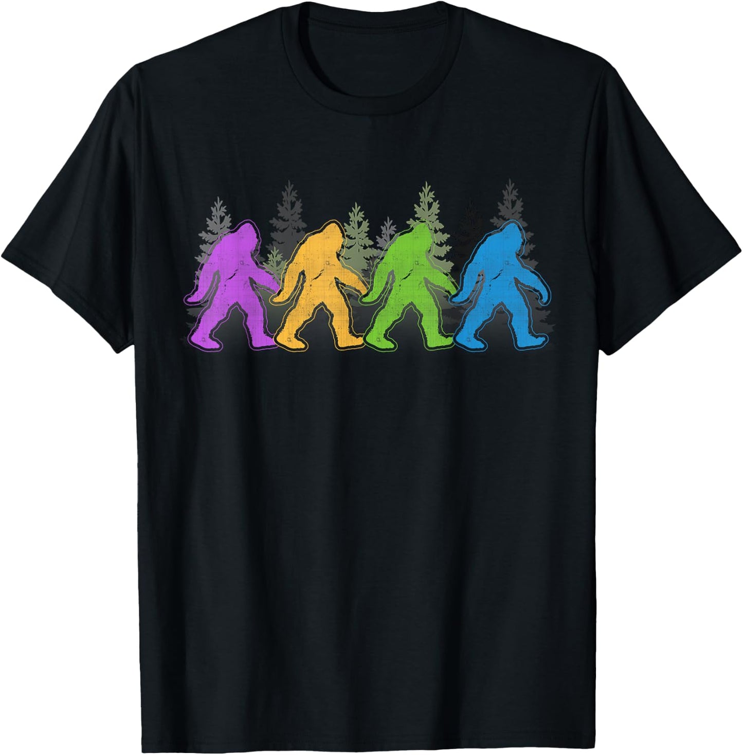 Bigfoot Yeti Sasquatch Funny Retro Novelty Gift T-Shirt - T-Shirt | Black