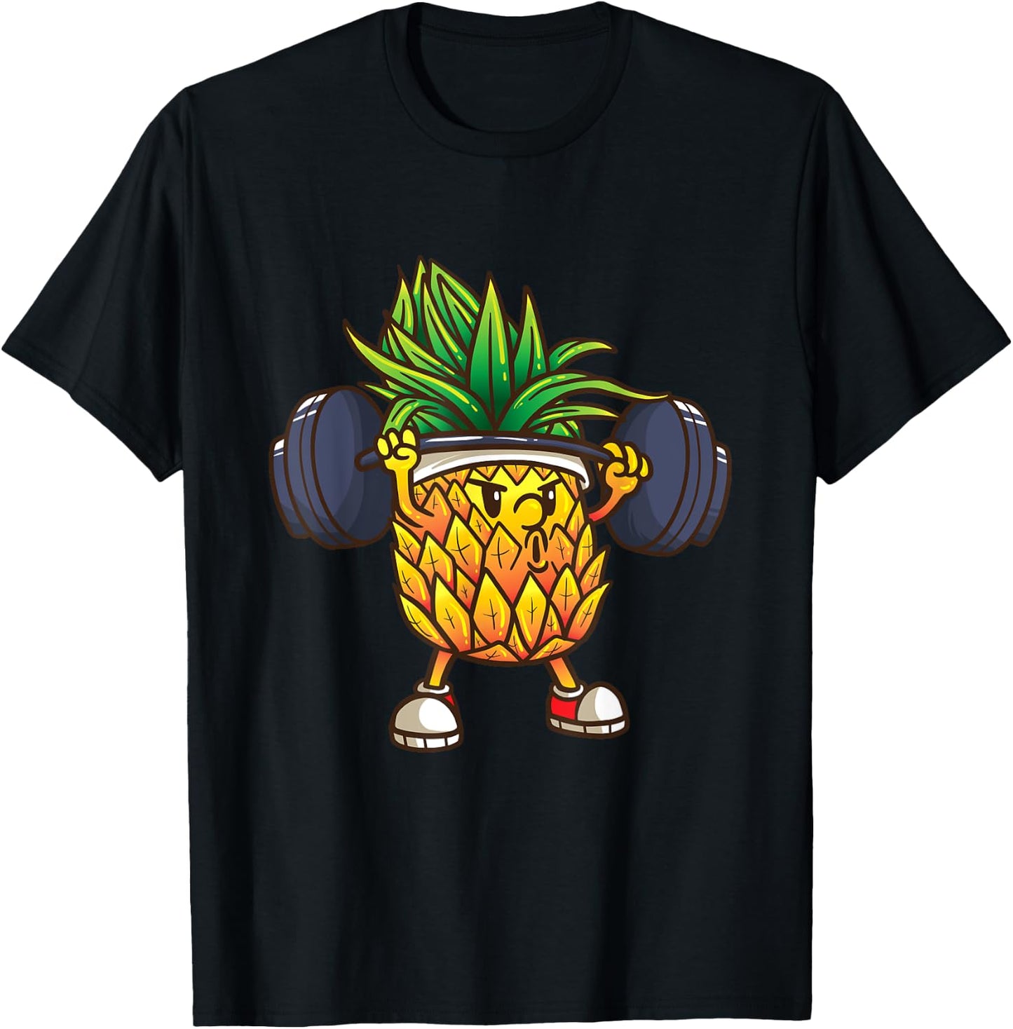 Funny Pineapple Powerlifting Weightlifting Gym Workout Girls T-Shirt - T-Shirt | Black