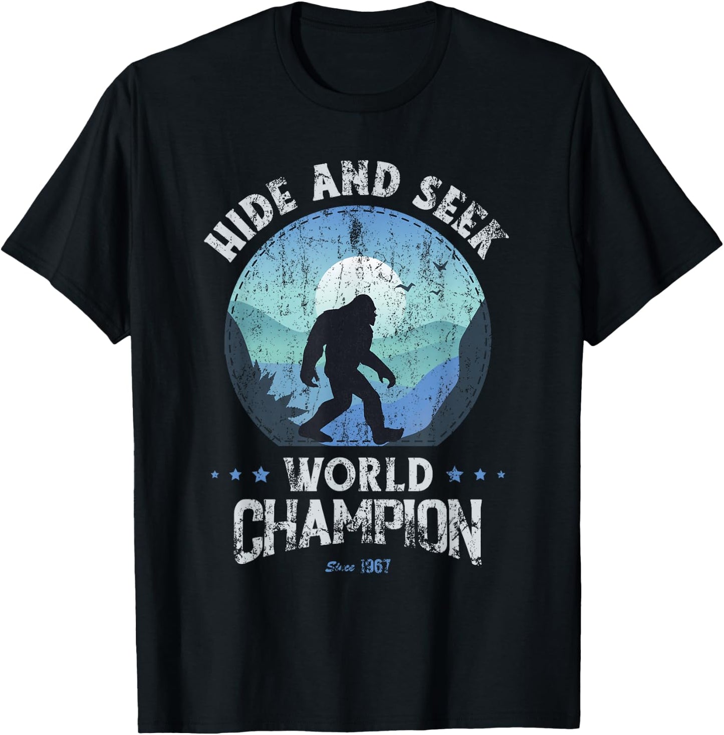 Bigfoot Shirt Hide and Seek, Bigfoot Hide and Seek Champion T-Shirt - T-Shirt | Black